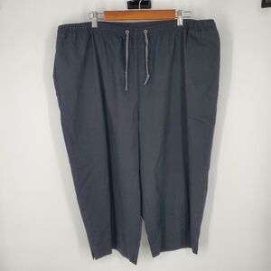 Karen Scott Sport Womens Black Drawstring Woven Capris 2X Pants